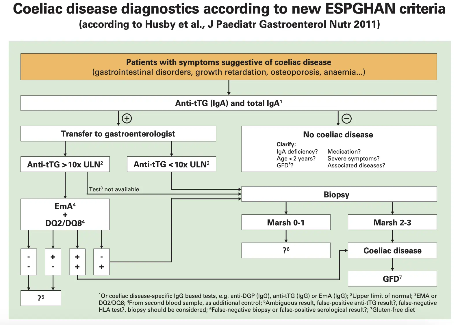 Coeliac disease diagnostics according to new ESPGHAN criteria