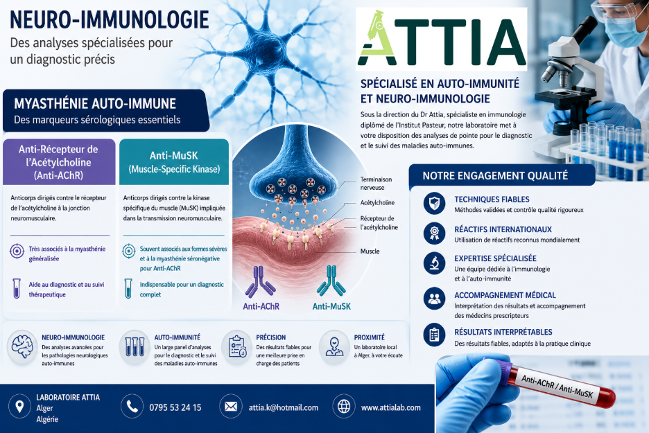 Anti-Récepteur de l’Acétylcholine (Anti-AChR) et Anti-MuSK